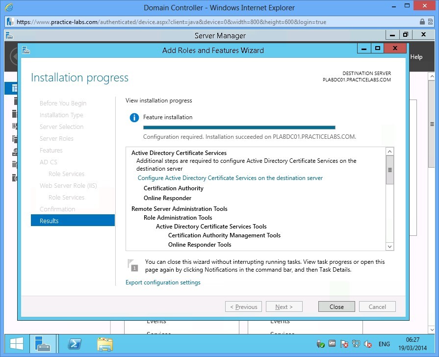 Practice Labs screenshot.